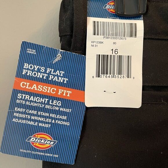 NWT Dickies black flat front classic pants Size 16 - Picture 5 of 8
